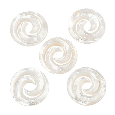 Natural White Shell Cabochons SSHEL-B006-05-1