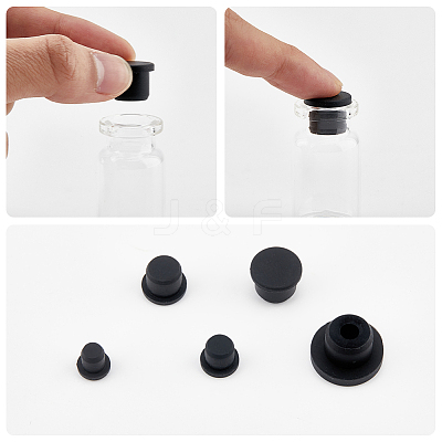 50Pcs 5 Styles Silicone Hole Plugs AJEW-GF0011-62F-1