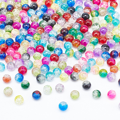 DIY Baking Paint Crackle Glass Beads Stretch Bracelet Making Kits DIY-PH0004-54B-1