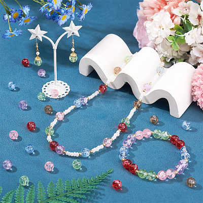 80Pcs Handmade Transparent Lampwork Beads FIND-TAD0001-04B-1