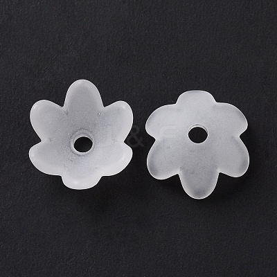 6-Petal Transparent Acrylic Bead Caps OACR-A017-10-1
