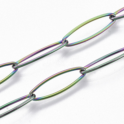 Ion Plating(IP) 304 Stainless Steel Paperclip Chains CHS-S006-JN958-3-1