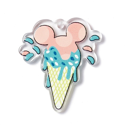 Transparent Printed Acrylic Pendants TACR-G042-01A-1