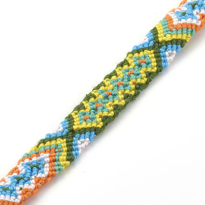Adjustable Cotton Braided Cord Bracelets BJEW-A110-M-1