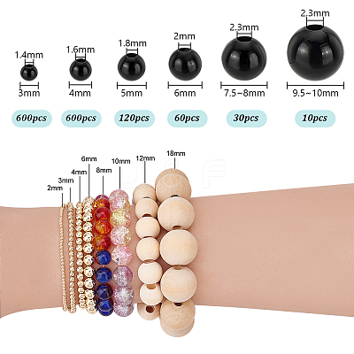 1070Pcs 6 Styles ABS Plastic Imitation Pearl Beads KY-PH0001-44-1