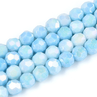 Anti-Tarnish Electroplate Glass Beads Strands X-EGLA-T021-6mm-15-01-1