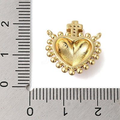 Rack Plating Brass Micro Pave Clear Cubic Zirconia Pendants X-KK-S372-02G-1