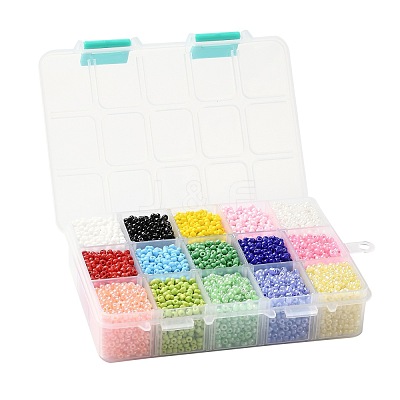 375G 15 Colors Glass Seed Beads SEED-JP0004-02-3mm-1