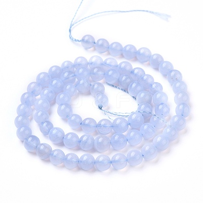 Grade AA Natural Blue Chalcedony Beads Strands G-F222-30-6mm-1-1