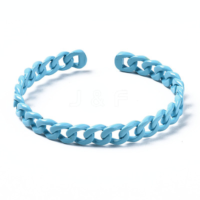 Spray Painted Brass Cuff Bangles BJEW-Q700-001D-1