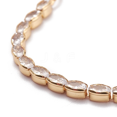 Cubic Zirconia Oval Tennis Bracelet for Men Women Gift BJEW-F417-05G-RS-1