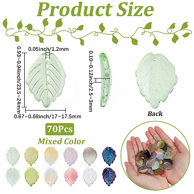 70Pcs Electroplate Transparent Glass Beads EGLA-PA0001-46-1