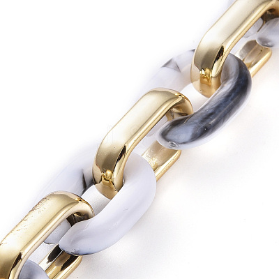 Handmade CCB Plastic Cable Chains AJEW-JB00645-01-1