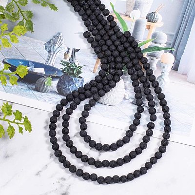 Natural Lava Rock Beads Strands G-OC0001-38-6mm-1