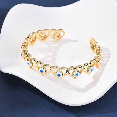 Brass Cuff Bangles for Women BJEW-C140-33G-1