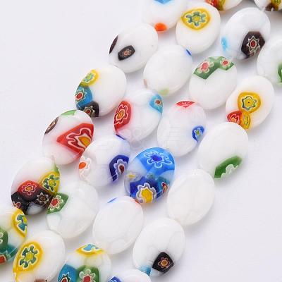 Handmade Millefiori Lampwork Beads Strands LAMP-T005-24-1