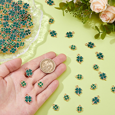 100Pcs 2 Styles Alloy Enamel Pendants ENAM-DC0002-06-1