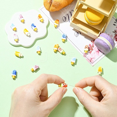 18Pcs 6 Colors Handmade Porcelain Beads PORC-CJ0001-38-1