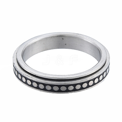 Non-Tarnish 201 Stainless Steel Flat Round Rotating Ring RJEW-N043-27-1