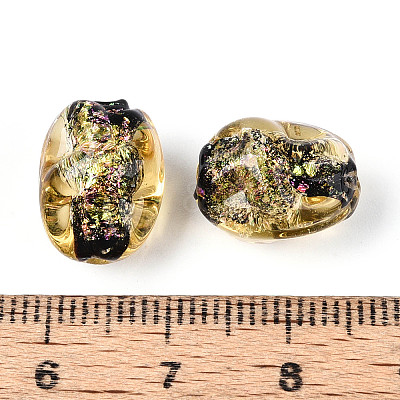 Handmade Foil Lampwork Beads Strands FOIL-T008-07D-1
