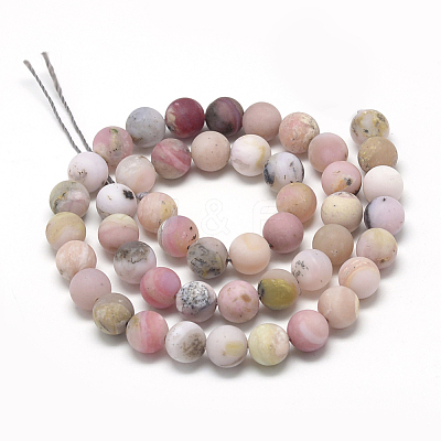 Natural Pink Opal Beads Strands G-R446-4mm-38-1