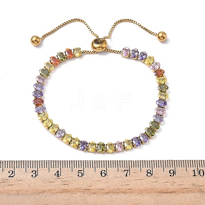 304 Stainless Steel Pave Cubic Zirconia Tennis Bracelets BJEW-G754-03G-05-1