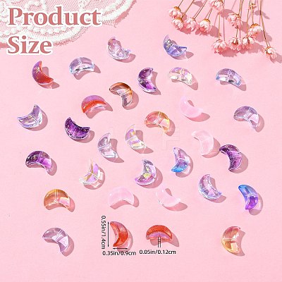 100Pcs Electroplate Transparent Glass Bead EGLA-SZ0001-42-1