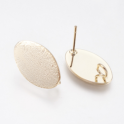 Long-Lasting Plated Brass Stud Earring Findings X-KK-K227-062G-NF-1
