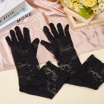 Polyester Long Lace Gloves AJEW-WH20011-94A-1