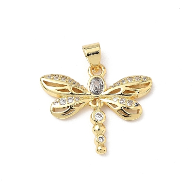 Brass Micro Pave Cubic Zirconia Pendants KK-Q068-09A-G-1