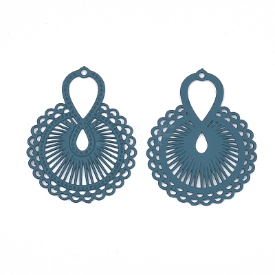 430 Stainless Steel Filigree Pendants STAS-S108-22A-1
