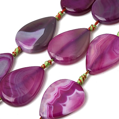 Natural Banded Agate Beads Strands G-F825-F01-01B-1