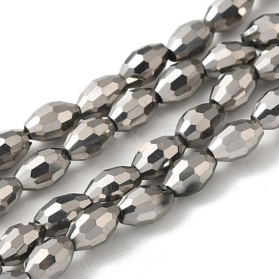 Electroplate Glass Beads Strands EGLA-J013-4x6mm-F50-1