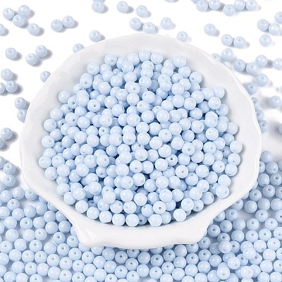 Opaque Baking Paint Glass Beads DGLA-T004-02N-1