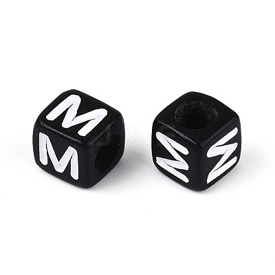 Initial Acrylic Horizontal Hole Beads OACR-ZX006-35M-1