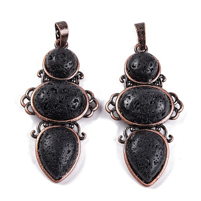 Natural Lava Rock Pendants G-Q158-04-06-1