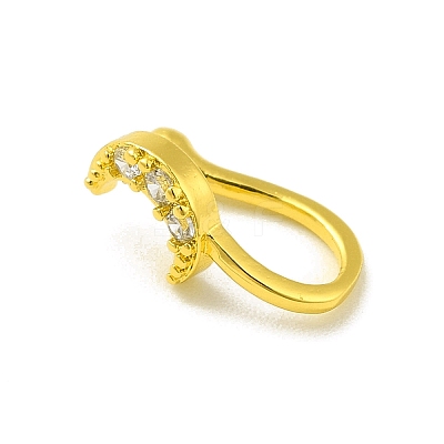 Clear Cubic Zirconia Moon Clip on Nose Rings AJEW-F059-13G-1