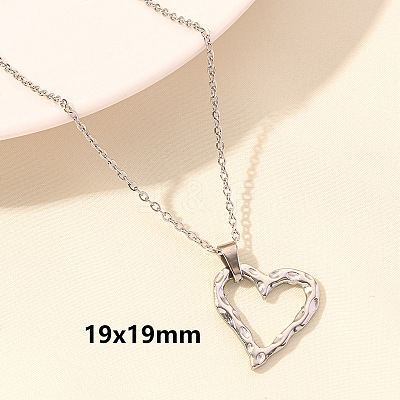 304 Stainless Steel Heart-shaped Necklace Jewelry DIY Accessories FY2457-3-1