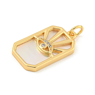 Rack Plating Brass Pave Clear Cubic Zirconia Pendants KK-Z048-02G-1
