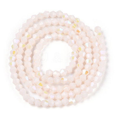 Opaque Solid Color Electroplate Glass Beads Strands X-EGLA-A039-P2mm-L06-1