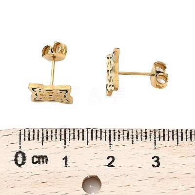 304 Stainless Steel Stud Earrings LS-EJEW-M098-01A-G-1