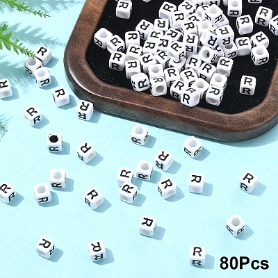 Acrylic Horizontal Hole Letter Beads OACR-YW0002-08R-1
