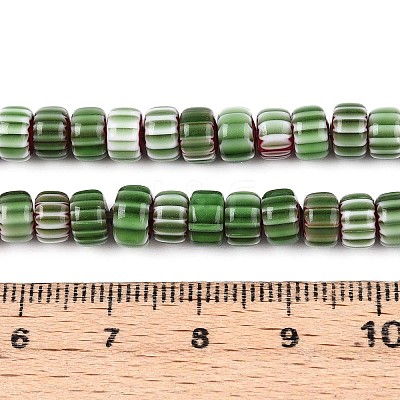 Handmade Millefiori Glass Beads Strands LAMP-T021-27A-05-1