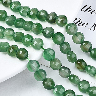 Natural Green Onyx Agate Beads Strands X-G-N326-100A-09-1