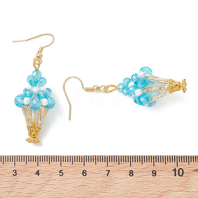 Glass Dangle Earrings EJEW-MZ00713-1
