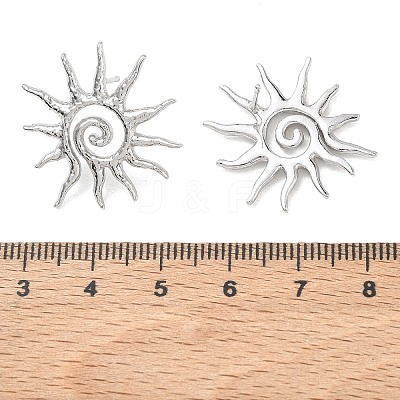 Sun Brass Stud Earrings for Women EJEW-A167-08P-1