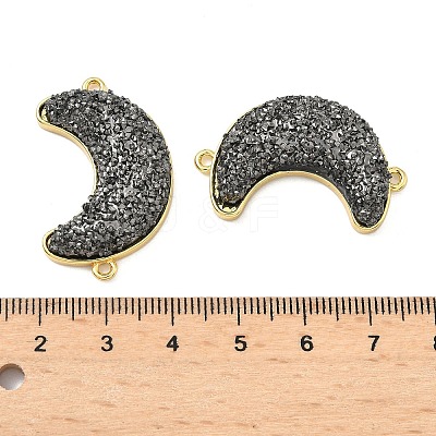 Brass with Druzy Resin Connector Charms KK-C158-05C-G-1