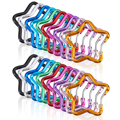 18Pcs 9 Colors Aluminum Alloy Rock Climbing Carabiners DIY-DC0003-94-1