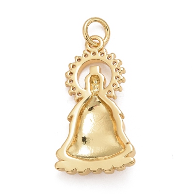 Rack Plating Brass Micro Pave Clear Cubic Zirconia Pendants KK-M229-31G-1