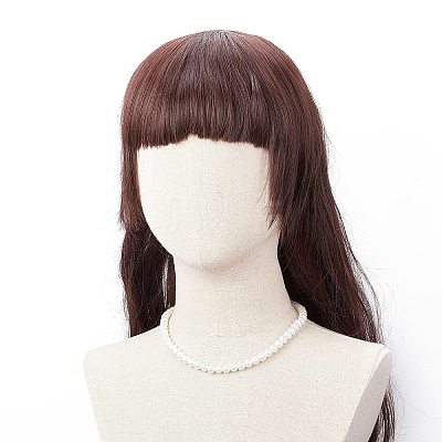 Glass Pearl Round Beaded Necklace for Men Women X-NJEW-JN03923-01-1